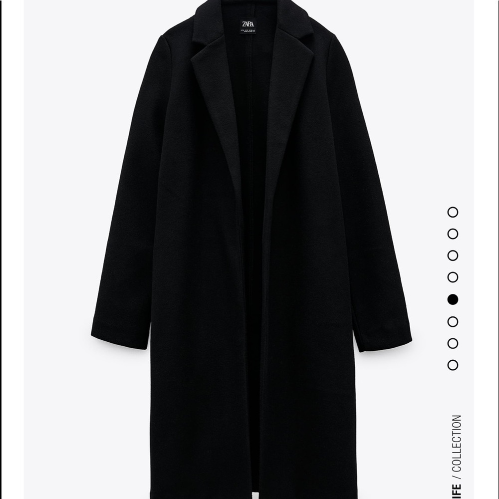 Zara Black Lapel Coat - Picture 4 of 8